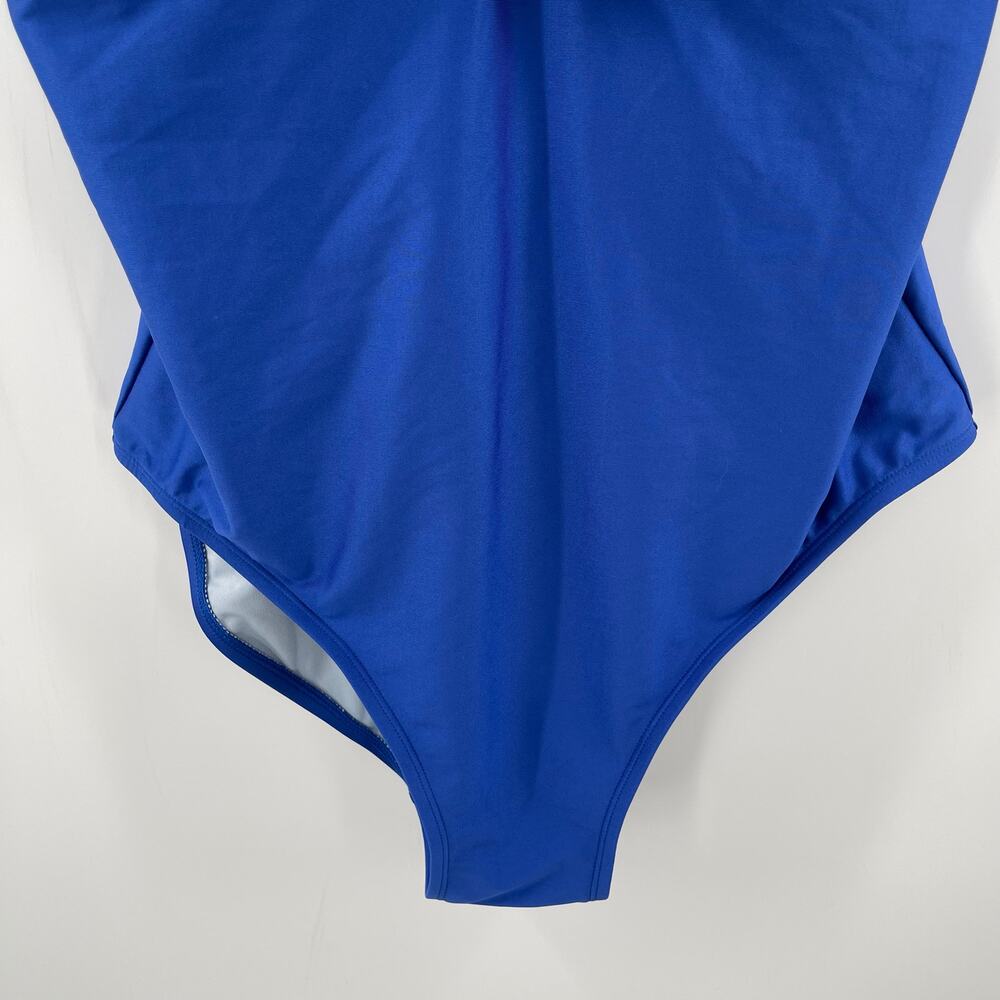 DKNY Lapis Swimsuit Size 16 Plunge Colorblock One Piece Plus Curvy Swim Blue NWT - Picture 14 of 16